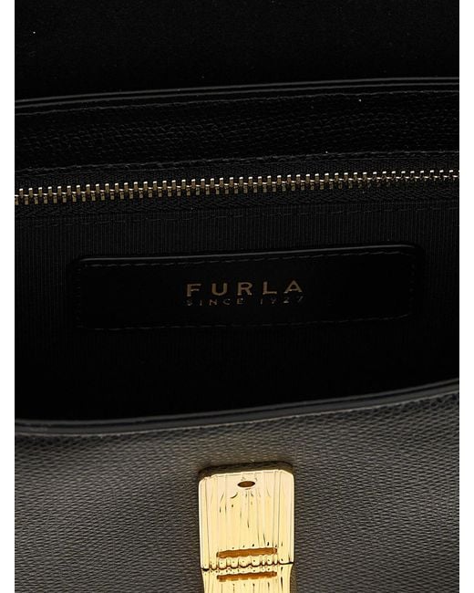 Furla Black Iride Grained Leather Bag