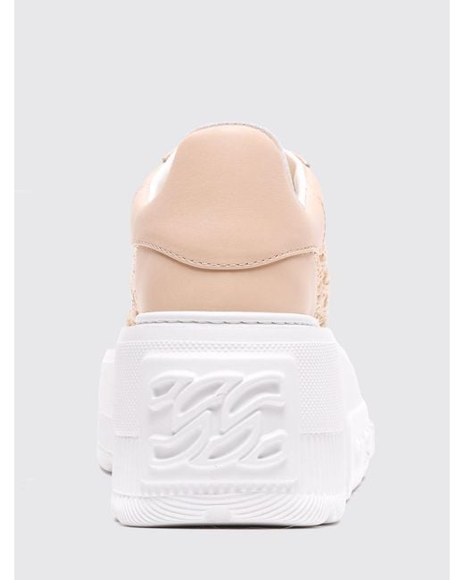 Casadei Natural Nexus Versilia Perforated Vegan Leather Sneakers