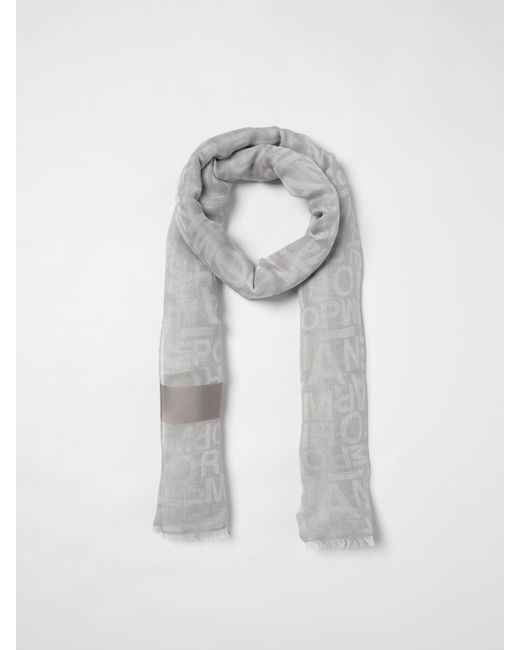 Emporio Armani Gray Logo Scarf for men