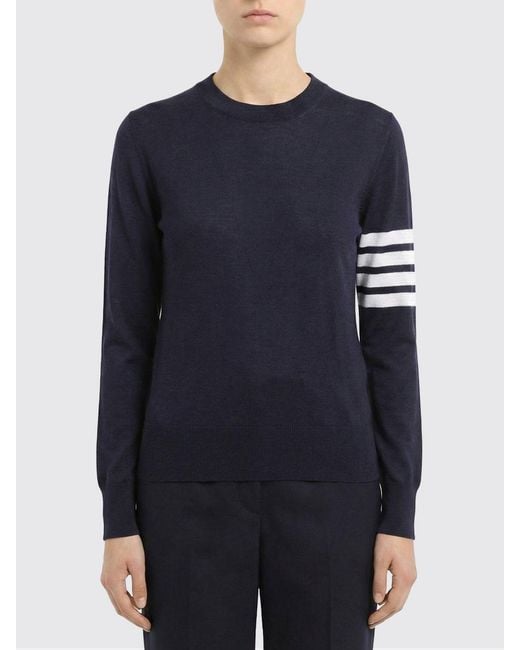 Thom Browne Blue 4-Bar Virgin Wool Sweater