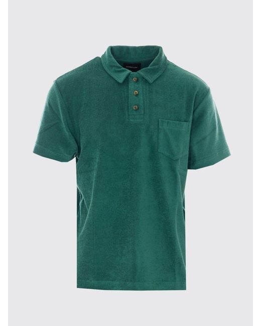 Howlin' By Morrison Green Short-Sleeved Cotton-Blend Polo Shirt With A Chest Patch Pocket for men
