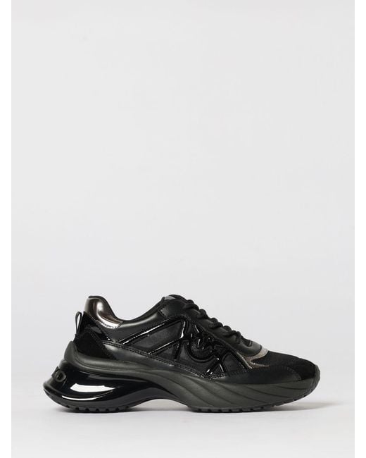 Pinko Black Ariel 33 Leather And Nylon Sneakers