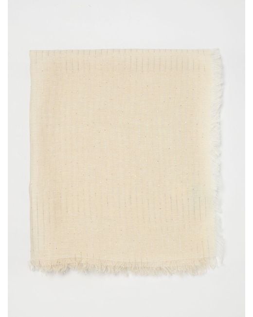 Fabiana Filippi Natural Linen And Lurex Scarf