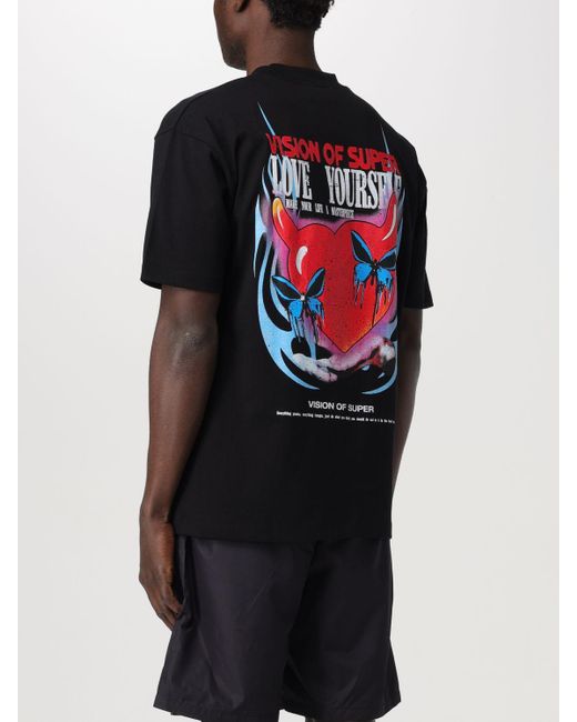 T-shirt in cotone di Vision Of Super in Black da Uomo