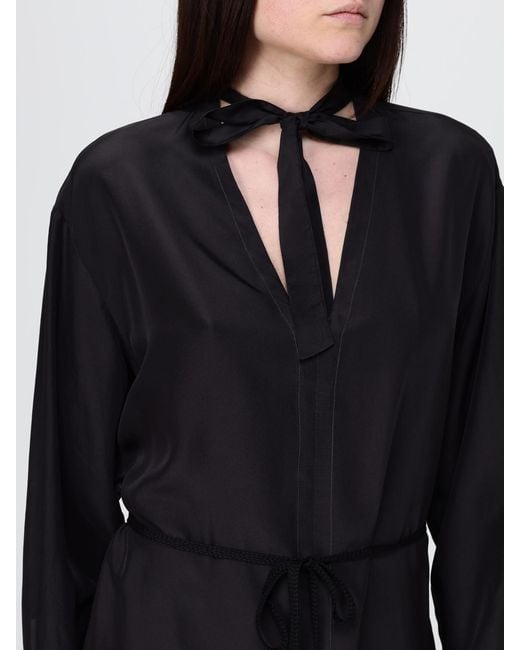 Barena Black Silk Midi Dress