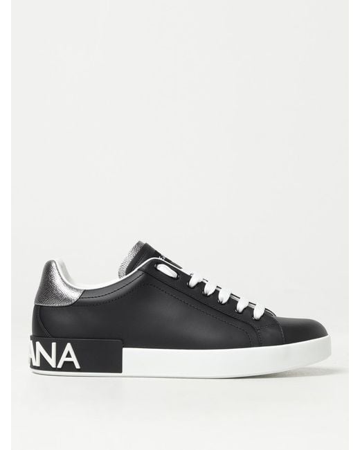 Dolce & Gabbana Black Dolce &Amp Gabbana Leather Sneakers for men