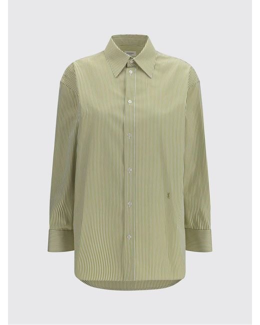 Saint Laurent Green Striped Cotton Casual Shirt