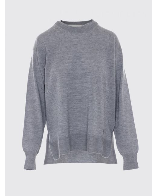 AMI Gray Cotton Crewneck Pullover for men