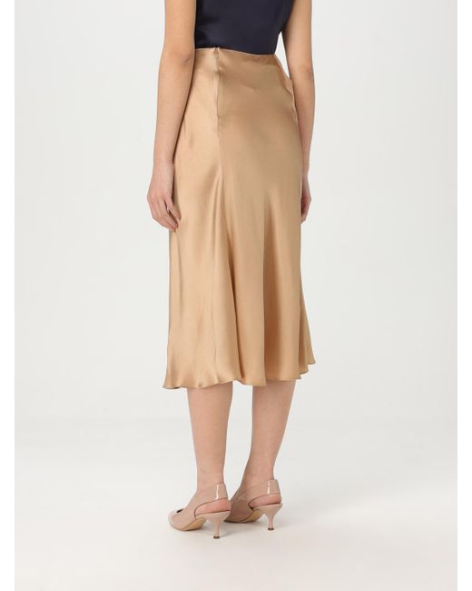 Alberta Ferretti Natural Midi Aline Silk Skirt