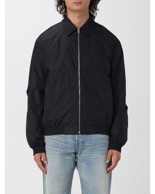 Acne Black Relaxed Fit Recycled Nylon Bomber Jacket With Logo for men