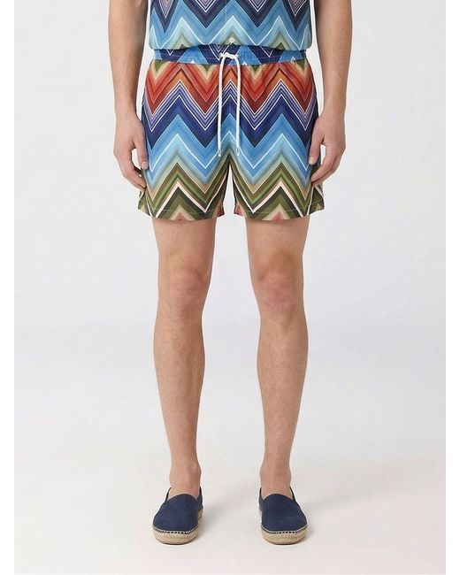 Missoni Blue Zig-Zag Swimsuit for men