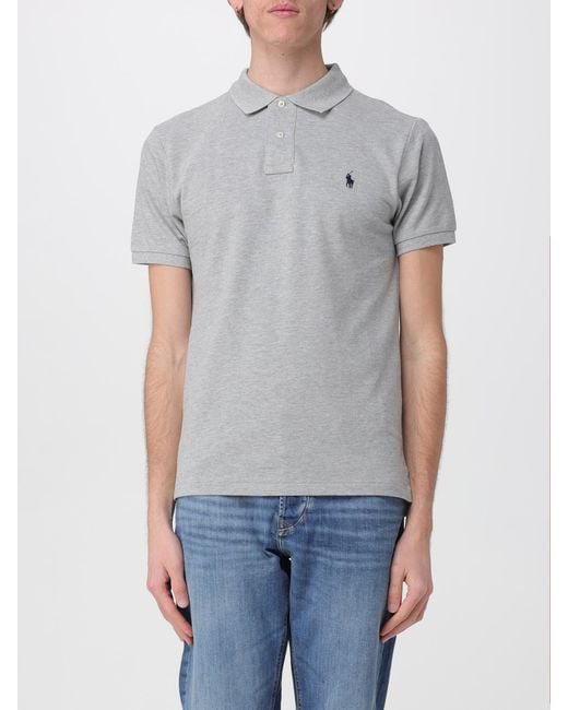 Polo Ralph Lauren Gray Cotton Polo Shirt With Pony Logo for men