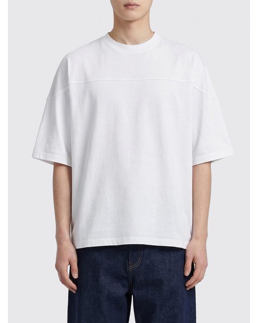Jacquemus White Crew-Neck Cotton T-Shirt for men