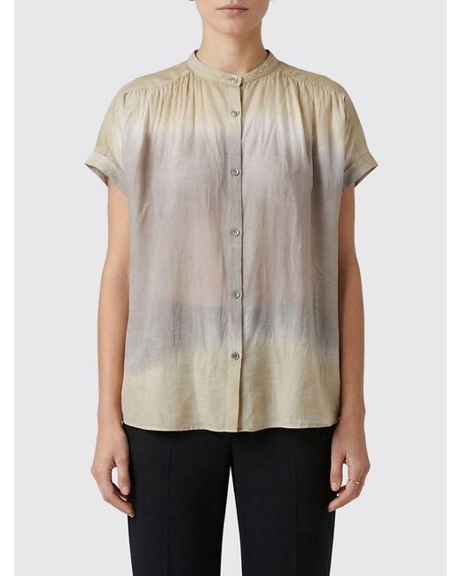 Roberto Collina Natural Printed Cotton And Silk Shirt