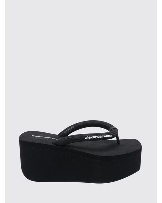 Alexander Wang Black Jenna Platform Thong Sandals