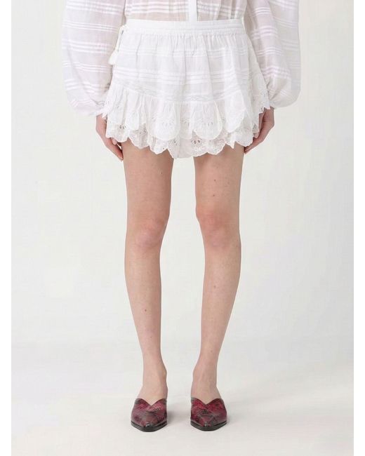 Isabel Marant White Puria Cotton Shorts