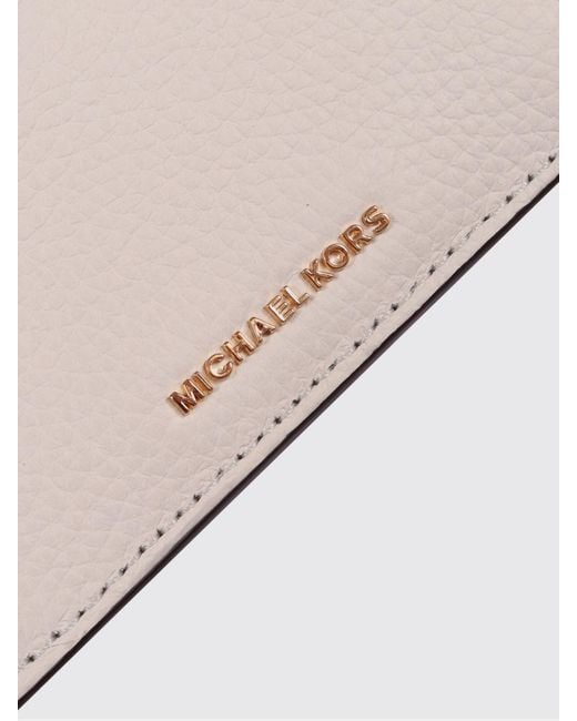 Michael Kors Natural Grained Leather Credit Card Holder