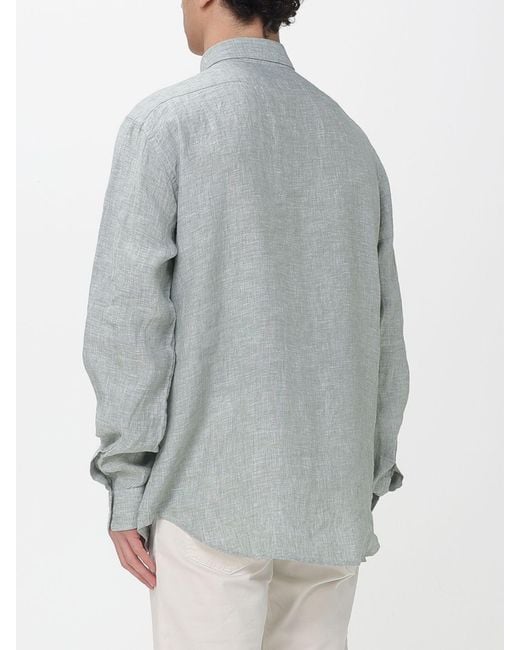 Aspesi Gray Linen Blend Casual Shirt for men