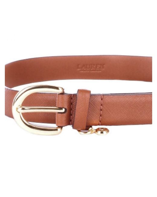 Ralph Lauren Brown Saffiano Leather Belt