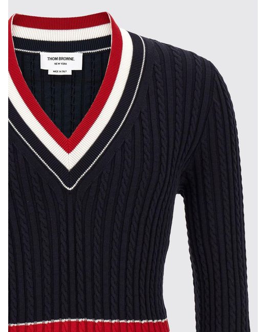 Thom Browne Blue Cotton Sweater for men