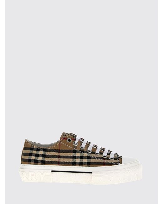 Burberry White Jack Vintage Check Canvas Sneakers By for men