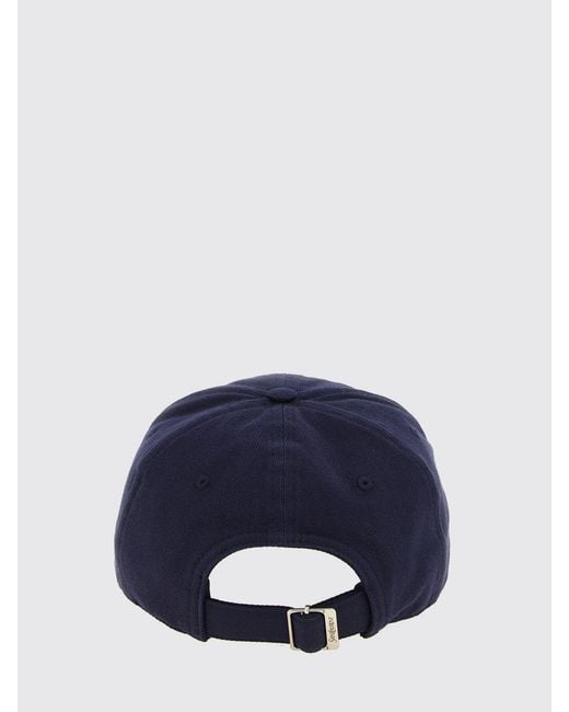 Saint Laurent Blue Cotton Baseball Cap With Contrasting Logo