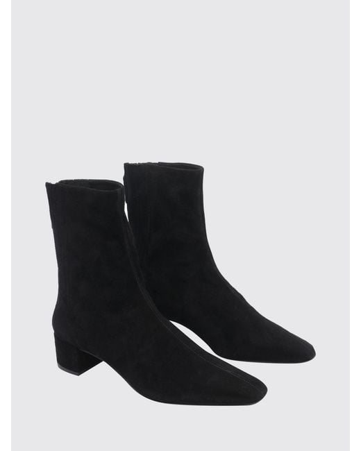 Aquazzura Black Saint Honorè Suede Ankle Boots With Square Toe