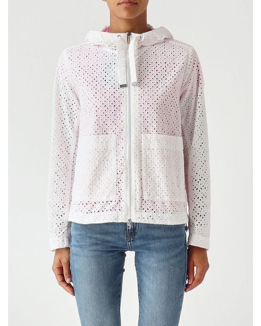 Colmar White Blooming Perforated Fabric Jacket