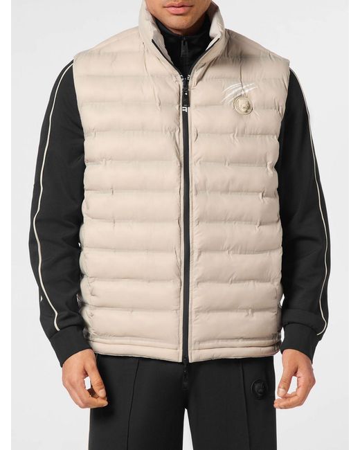 Philipp Plein Natural Padded Quilted Nylon Vest for men