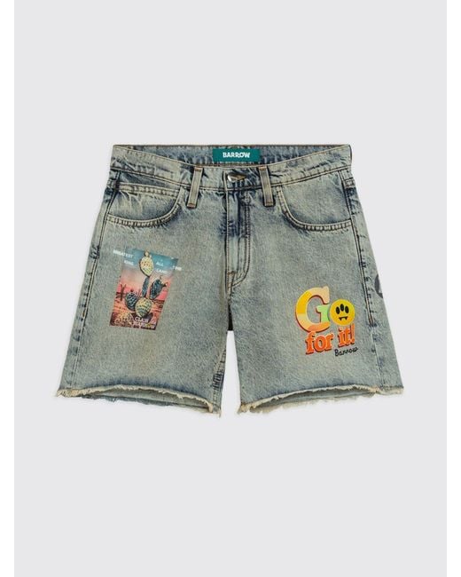 Barrow Blue Shorts With Graphic Print