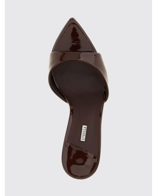 Le Silla Natural Bella Patent Leather Mules