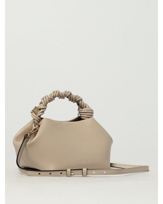 Ganni Natural Bou Calfskin Leather Handbag
