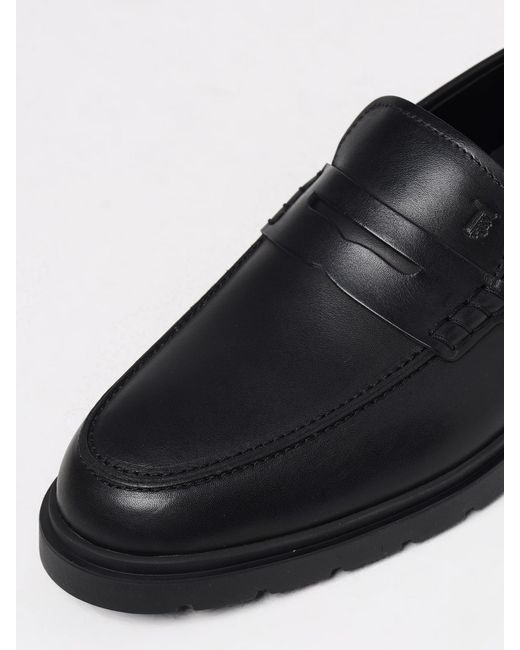 Tod's Black Leather Loafers for men