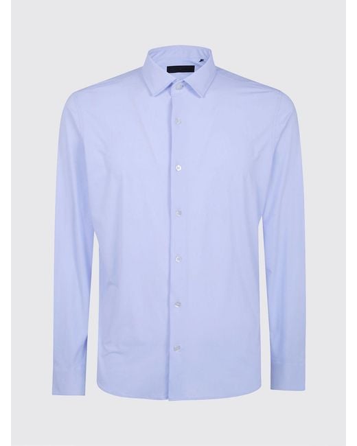 Rrd Blue Long-Sleeved Polyamide Jersey Shirt With French Collar for men