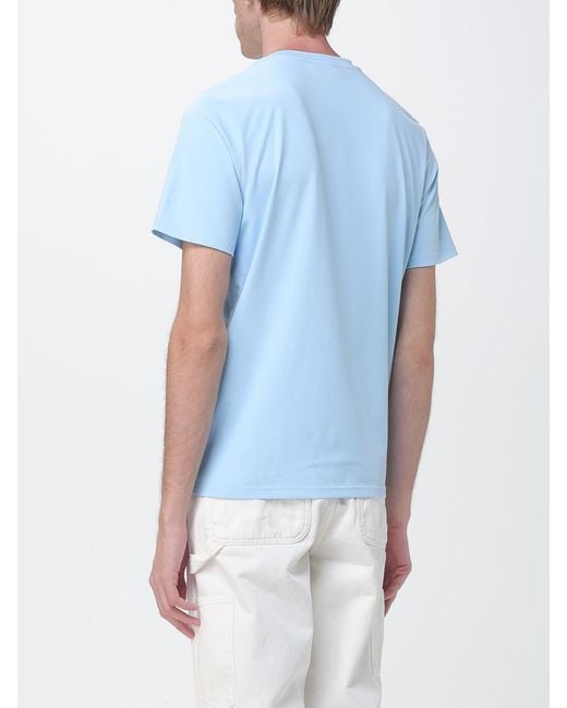 Peuterey Blue Cotton Blend T-Shirt With Logo for men