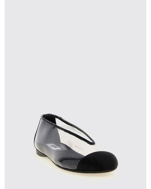 Moschino Couture White Pvc And Satin Ballet Flats