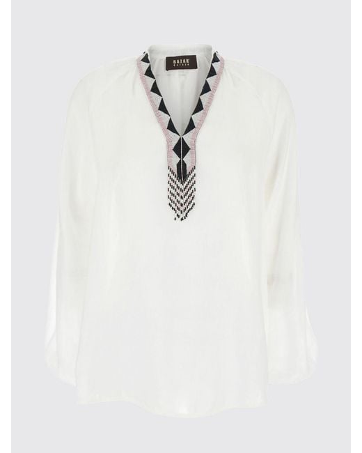 Bazar Deluxe White Viscose Blouse
