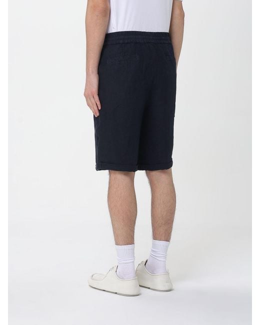 Brunello Cucinelli Blue Linen Drawstring Shorts for men