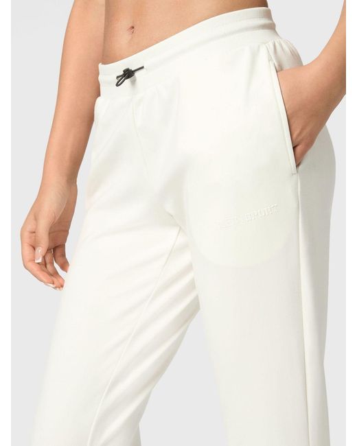 Philipp Plein White Jersey Jogger Trousers With Drawstring And Contrasting Logo