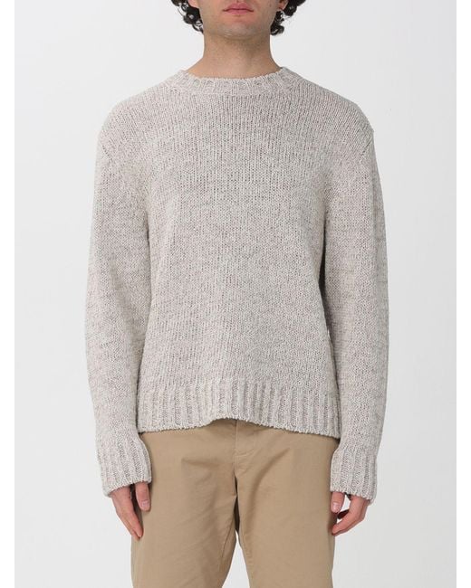 Barena Gray Cotton And Linen Knit Top for men