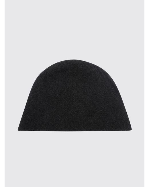 Uma Wang Black Minimalist Pure Cashmere Beanie Hat With A Refined Finish
