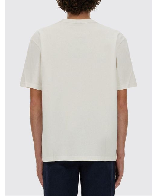 A.P.C. White Cotton T-Shirt With Logo for men
