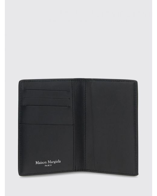 Maison Margiela Black Grained Leather Credit Card Holder for men