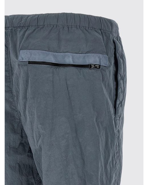 Stone Island Blue Technical Fabric Cargo Pants With Elasticated Waist for men