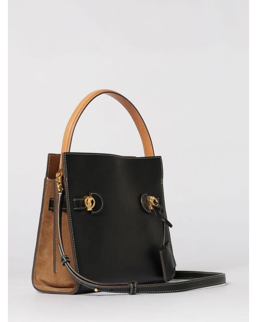 Tory Burch Gray Double Lee Radziwill Leather Bag