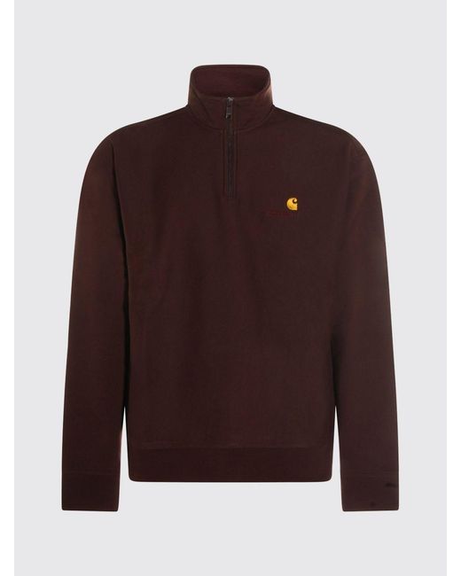 Carhartt Brown Cotton Blend Sweatshirt With Logo for men