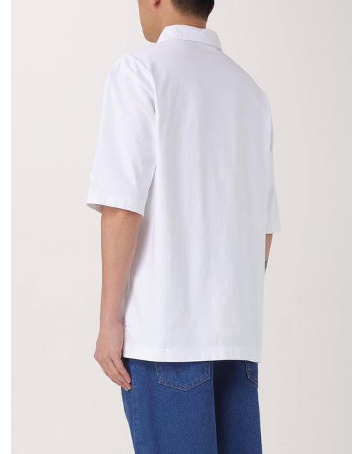 Marni White Short Sleeve Polo Shirt for men