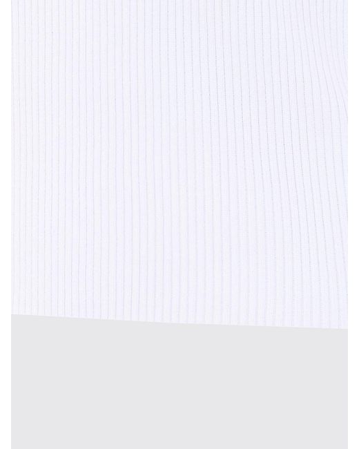 Michael Kors White Viscose Knit Polo Shirt