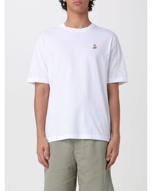 Maison Kitsuné White Maison KitsunÉ Organic Cotton T-Shirt With Logo for men