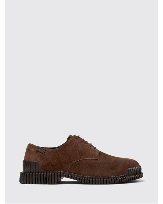 Camper Brown Pix Suede Derby Shoes for men